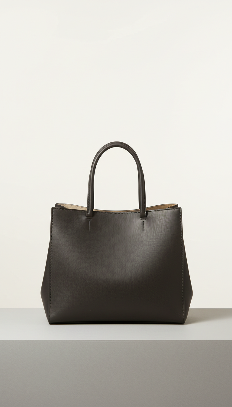 Structured Leather Tote Bag