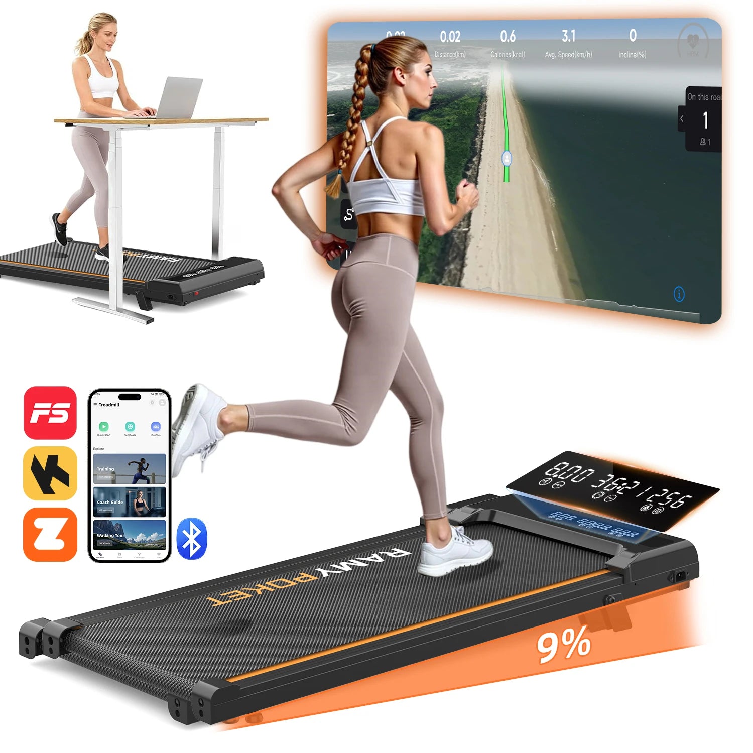 StrideFlex™ Foldable Incline Walking Pad