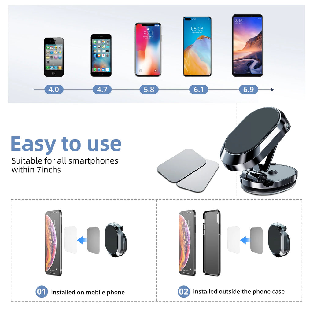 MagGrip 360 Foldable Magnetic Car Phone Holder